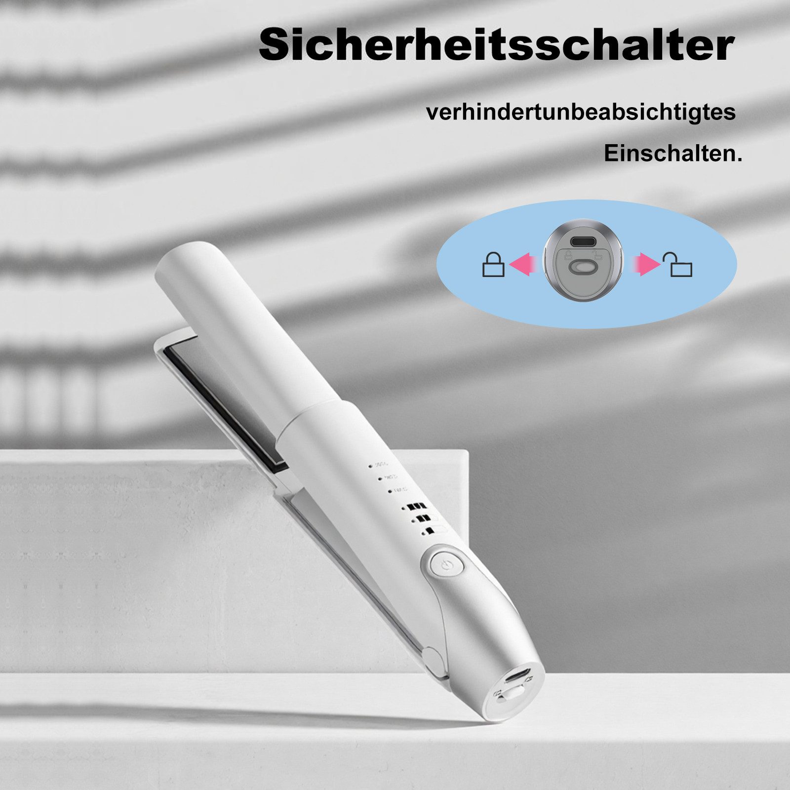 ibettertec Glätteisen Akku-Haarglätter,2-in-1 Haarglätter zum Locken und Glätten der Haare 10-Sekunden-Schnellaufheizung, 3 Heizstufen, Dualspannung für alle Ha – Bild 5 von 5