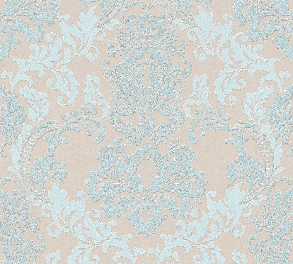 Bude 2.0, beige/hellblau/türkis Ornament Barock Tapete Barock, Neue walls Vliestapete living