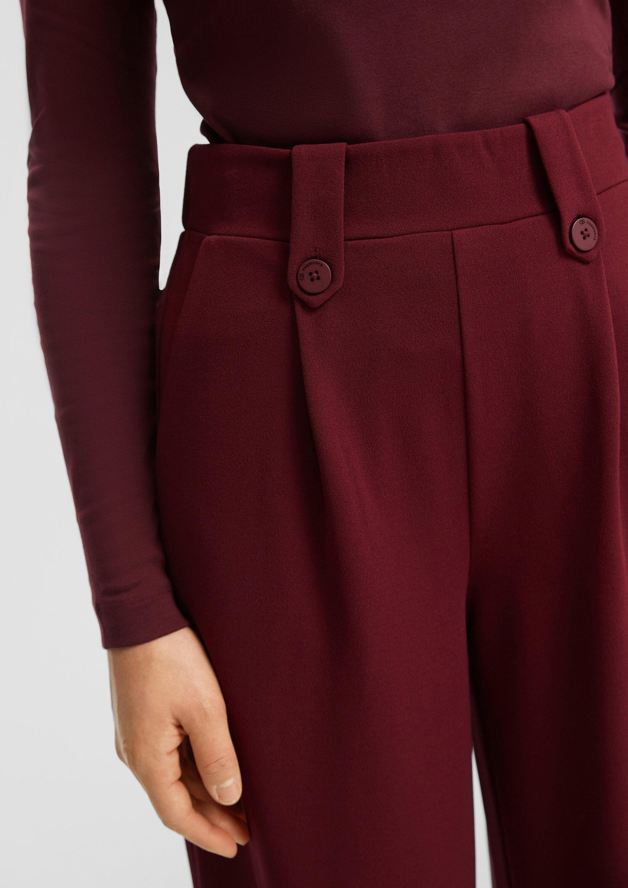 QS Chinos Hose Wide-Leg Hose aus Interlockjersey