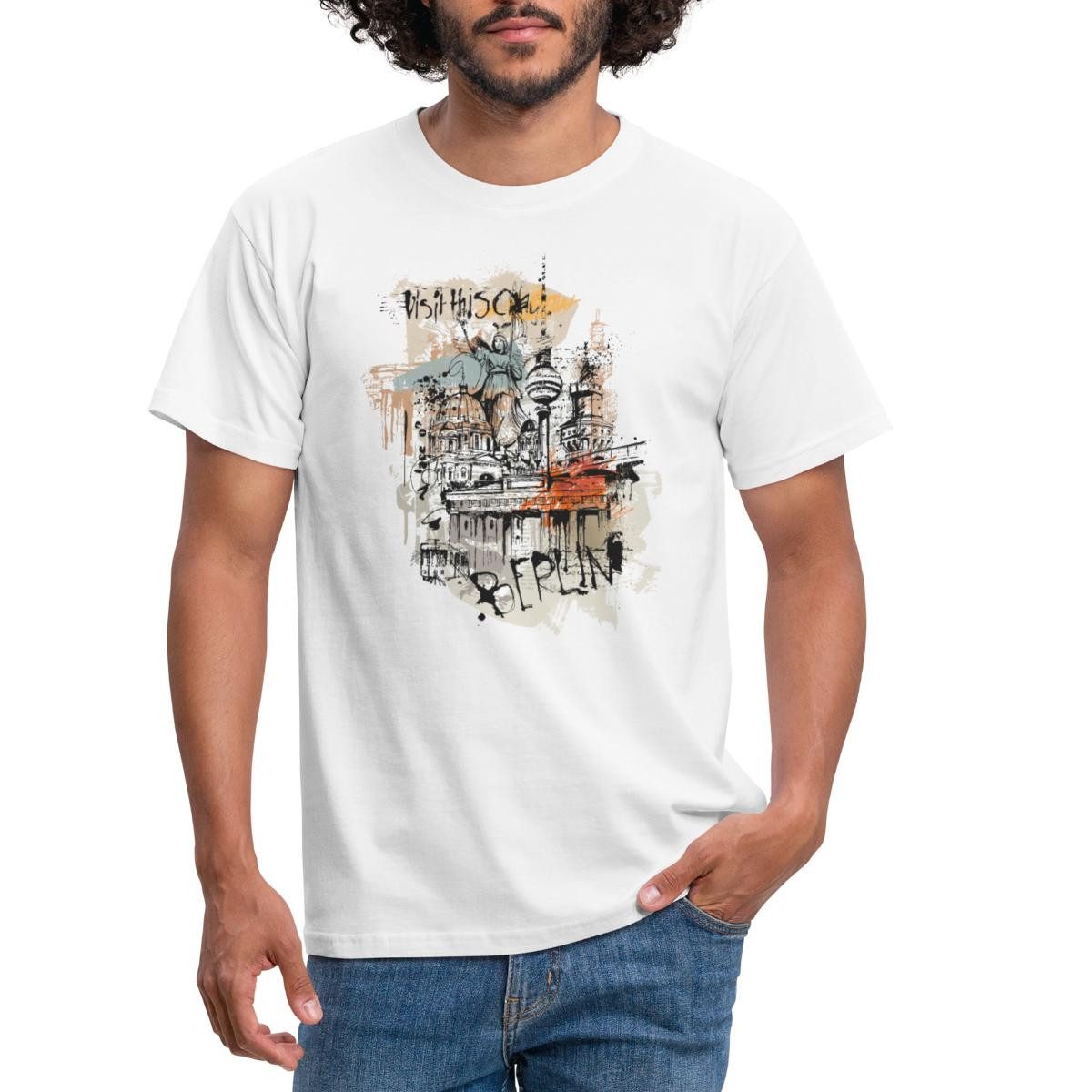 Spreadshirt T-Shirt Berlin Hauptstadt Deutschland Souvenir Graffiti Big City Männer T-Shir (1-tlg)