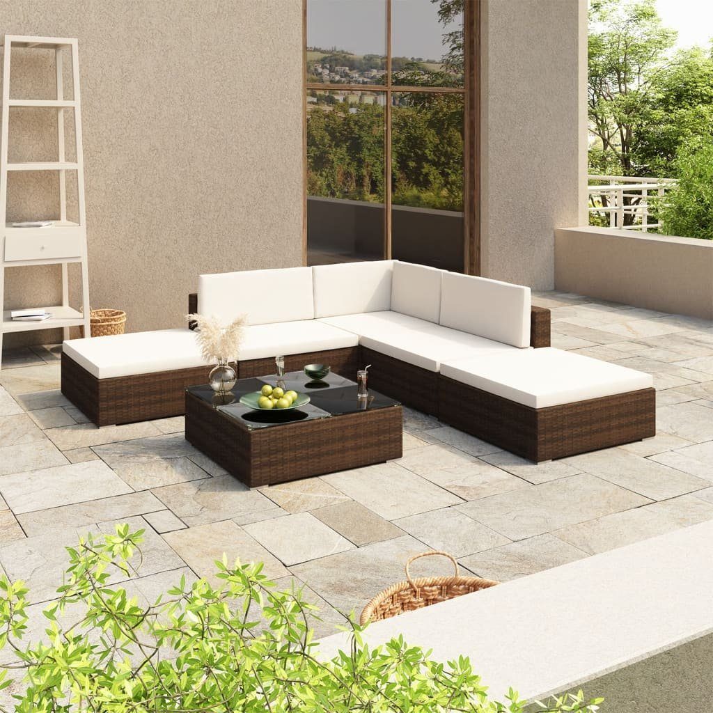 vidaXL GartenloungeSet »6tlg. GartenLoungeSet mit Auflagen Poly