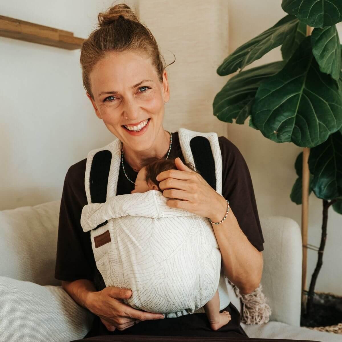 Hoppediz Babytrage Bondolino b.pure, Komforttrage ab Geburt (3 - 20 kg) Bauchtrage, Rückentrage & Hüfttrage – Bild 4 von 5