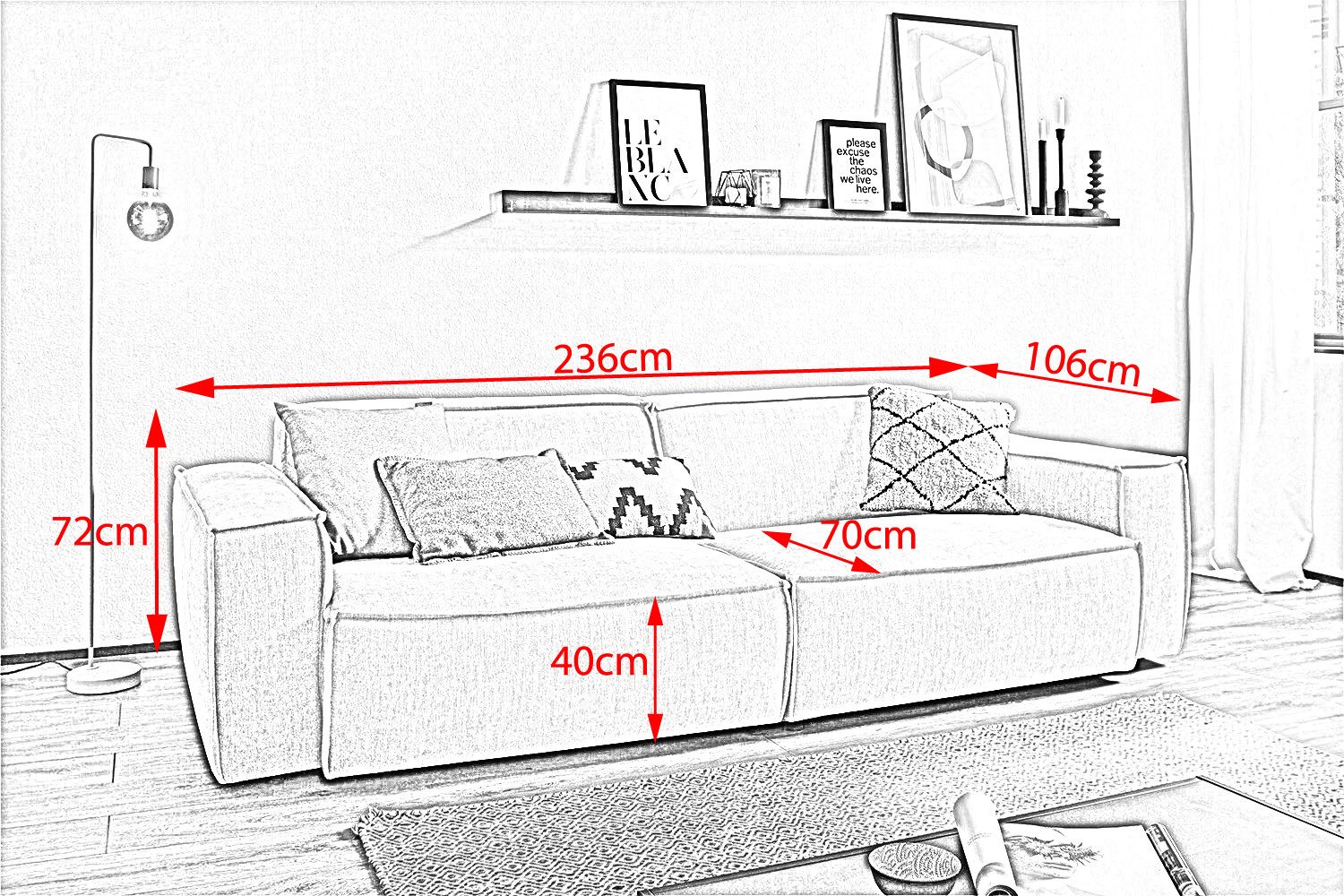 KAWOLA Sofa SAMU, Couch Stoff 2-Sitzer oder 3-Sitzer verschiedene Farben