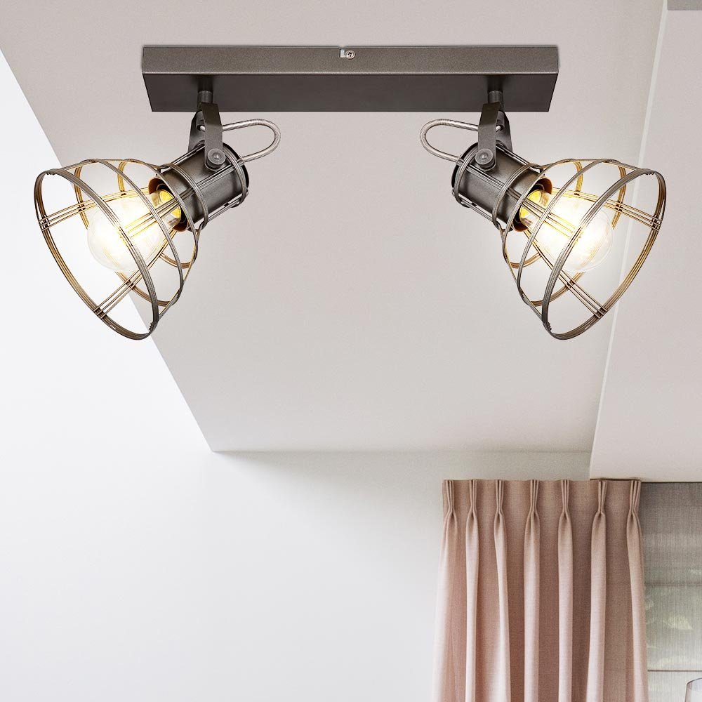 etc-shop LED Deckenspot, Leuchtmittel inklusive, Warmweiß, Decken Strahler Lampe Wohn Ess Zimmer FILAMENT Käfig Spots