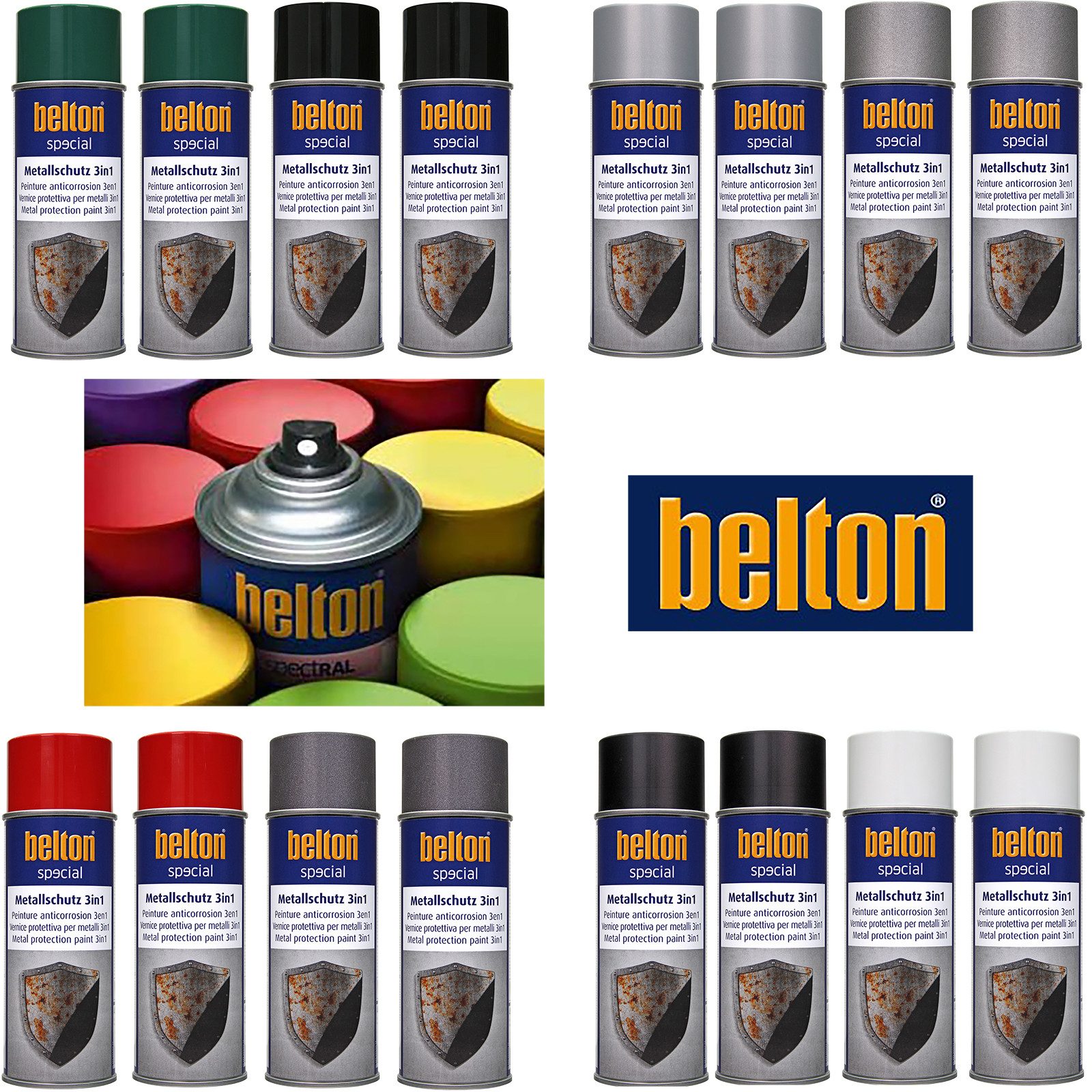 belton Metallschutzlack 2x Belton Metallschutzlack 3in1 400 ml, 3in1 Farbe nach Wahl