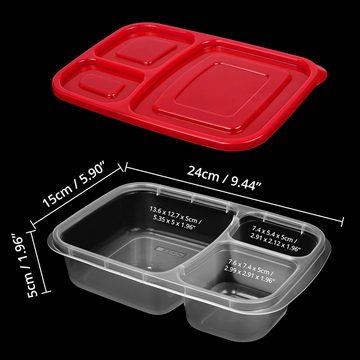 Kurtzy Aufbewahrungsdose Wiederverwendbare Bento-Lunchbox - Satz von 7 klaren Behältern, Reusable Bento Lunchbox - Set of 7 Clear Boxes