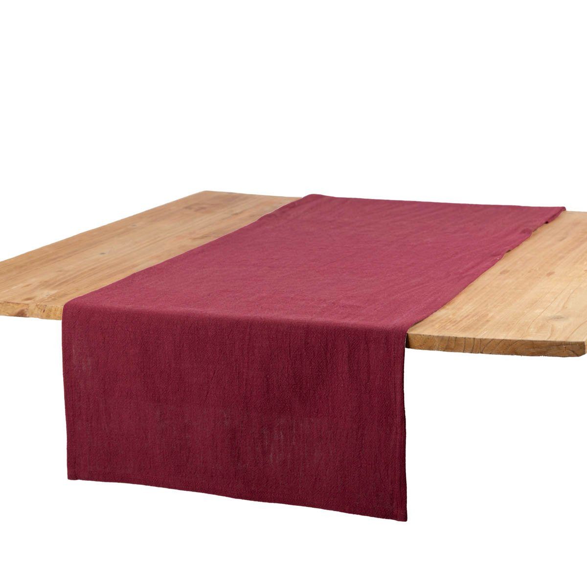 SCHÖNER LEBEN. Tischläufer Leinen mit BW beere 40x160cm, made in Germany,handmade,nachhaltig,pflegeleicht