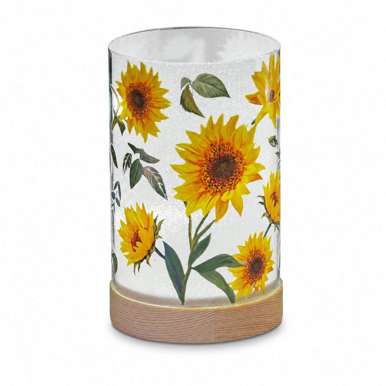 formano LED Dekolicht LED Deko Licht Sonnenblumen Stimmungslicht Glaszylinder 15cm, LED fest integriert
