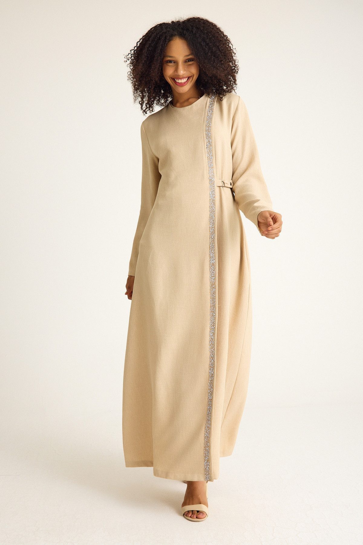 fashionshowcase Tunikakleid Abaya Kleid mit Schmuckdetails günstig online kaufen