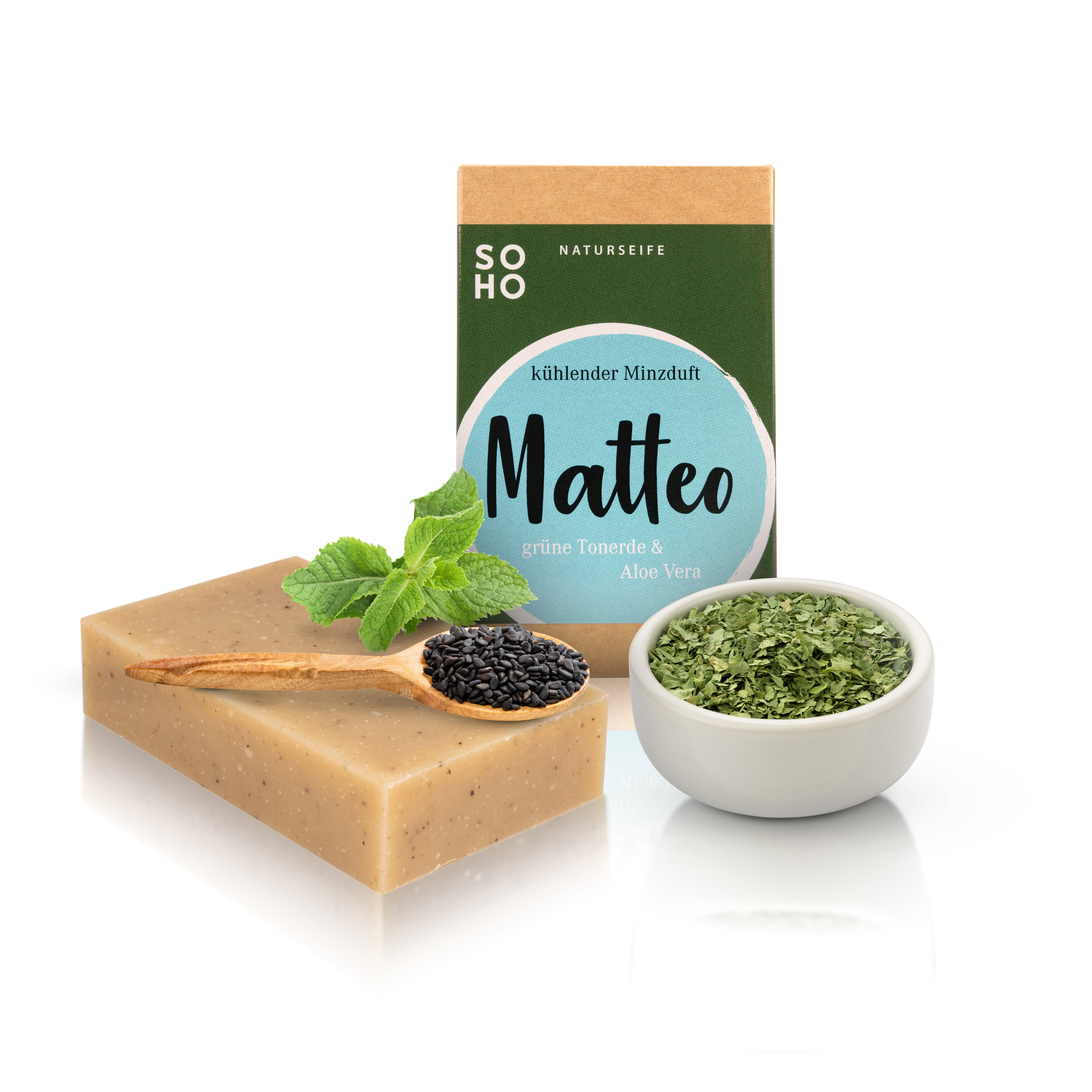 Gesichtsseife MATTEO Aloe Vera & Grüne Tonerde