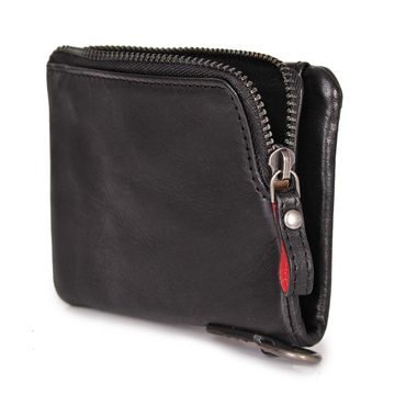 Donbolso Geldbörse Slim-Wallet Damen Ledergeldbörse 4 Kartenfächer & RFID-Schutz, Schwarz Smodernleder