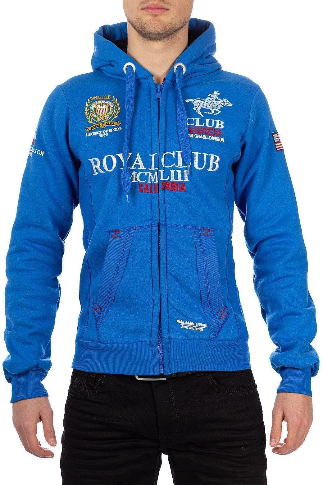 Geographical Norway Kapuzensweatjacke Herren Sweatjacke Gantub (1-tlg) mit diversen Aufnähern und Kapuze