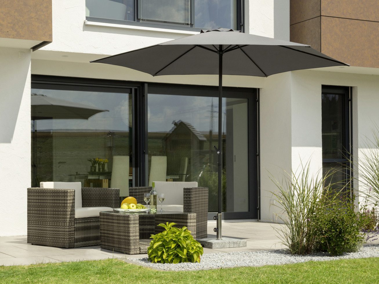 Schneider Schirme Marktschirm Schneider Sonnenschirm Bergamo anthrazit Ø 300 cm
