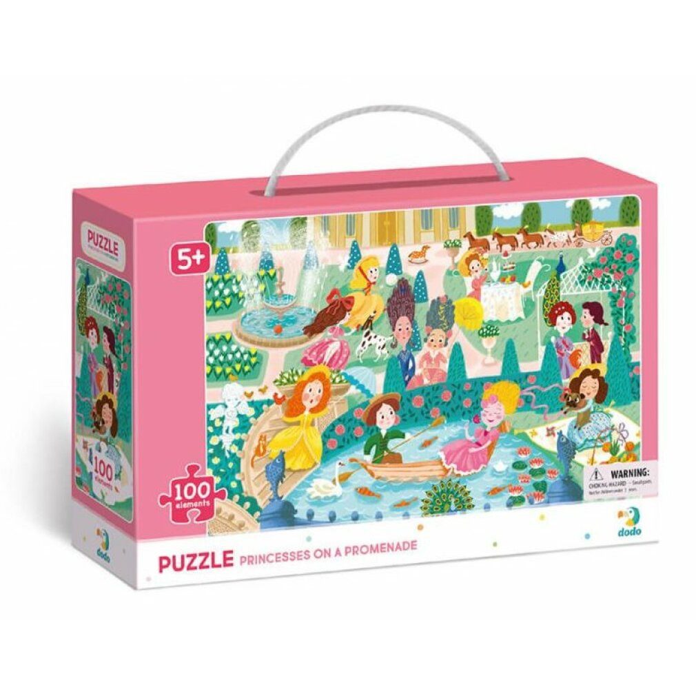 dodo Puzzle DODO Puzzle Prinzessinnen auf der Promenade 100 Teile, Puzzleteile