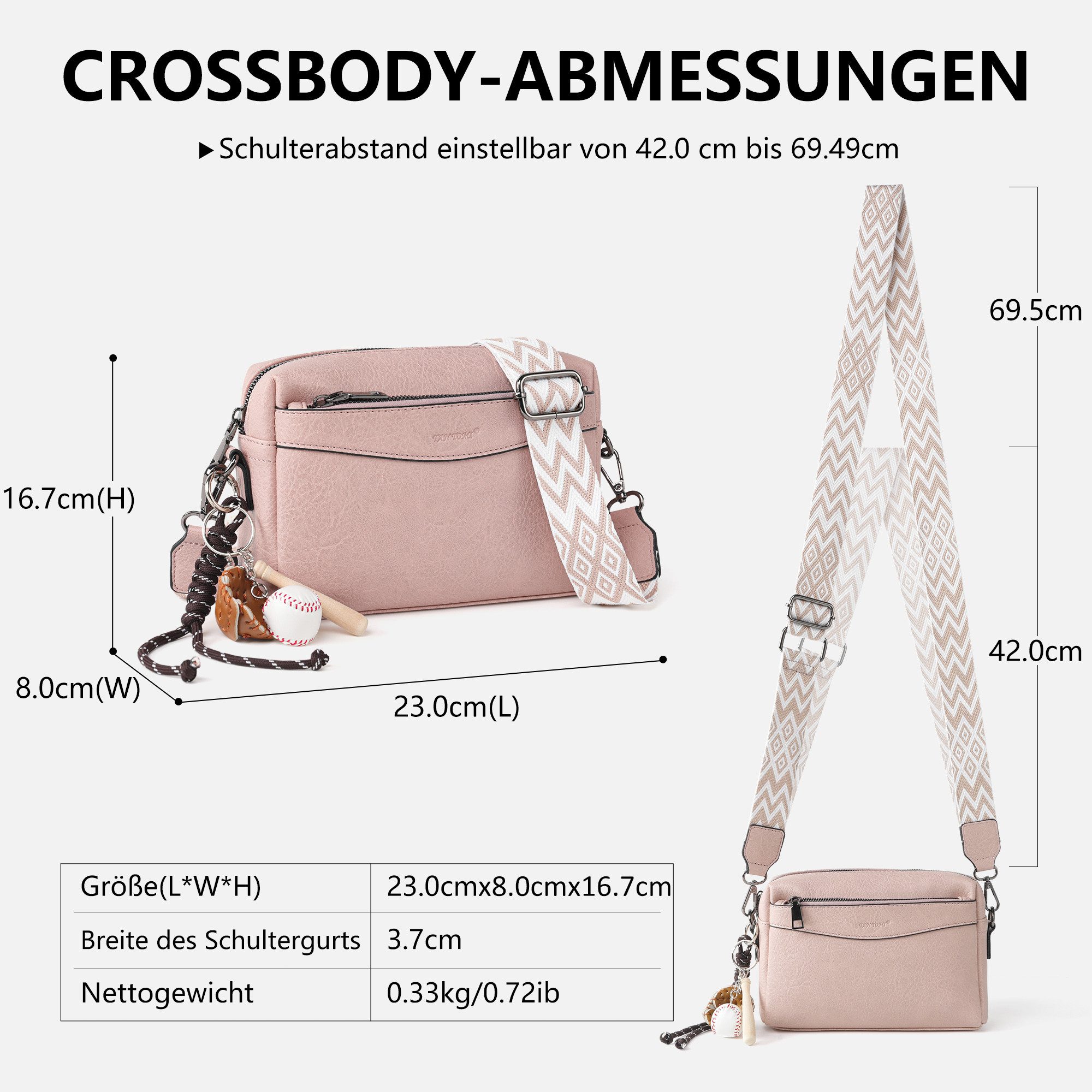 TAN.TOMI Schultertasche Umhängetasche Damen Crossbody Bag Klein Henkeltasche Handtasche (Umhängetasche, Ciryrucksack damen), Für Pendeln Reise Campus Sport Rucksäcke