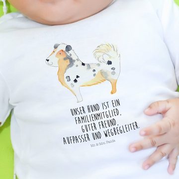 Mr. & Mrs. Panda Strampler Hund Australien Shepherd - Weiß - Geschenk, Tierliebhaber, gescheckte (1-tlg)