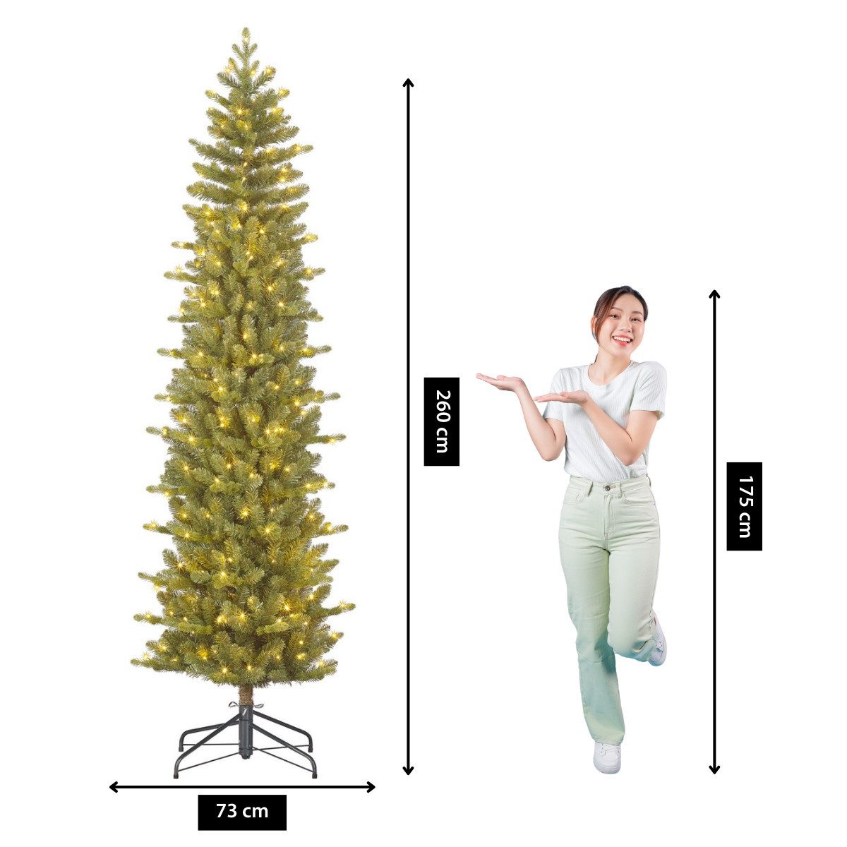 Black Box Trees Künstlicher Weihnachtsbaum Black Box Trees Harma Pilar Weihnachtsbaum led gruen warm weiss 300L T