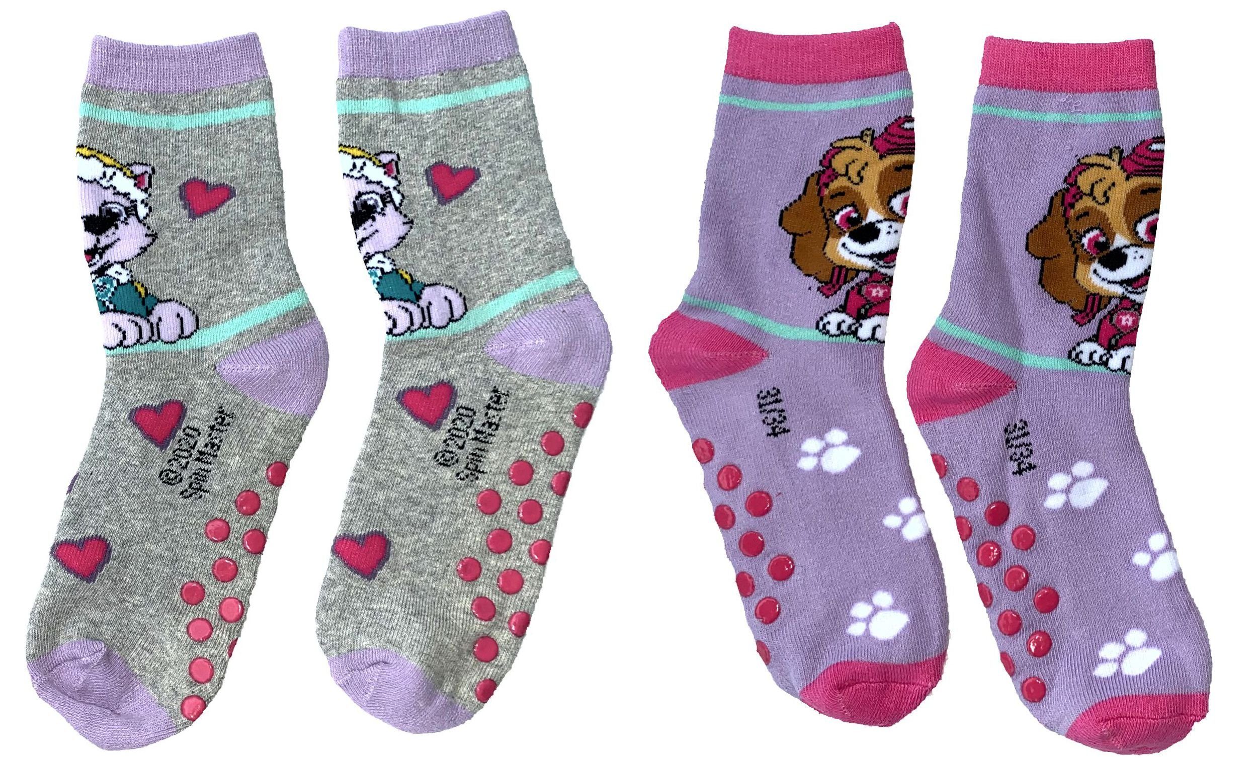 PAW PATROL Haussocken PAW PATROL Rutschfeste Socken Jungen + Mädchen Hausschuhe rutschfeste Sohle Noppensocken Gr. 23 24 25 26 27 28 29 30 31 32 33 34 Kindersocken