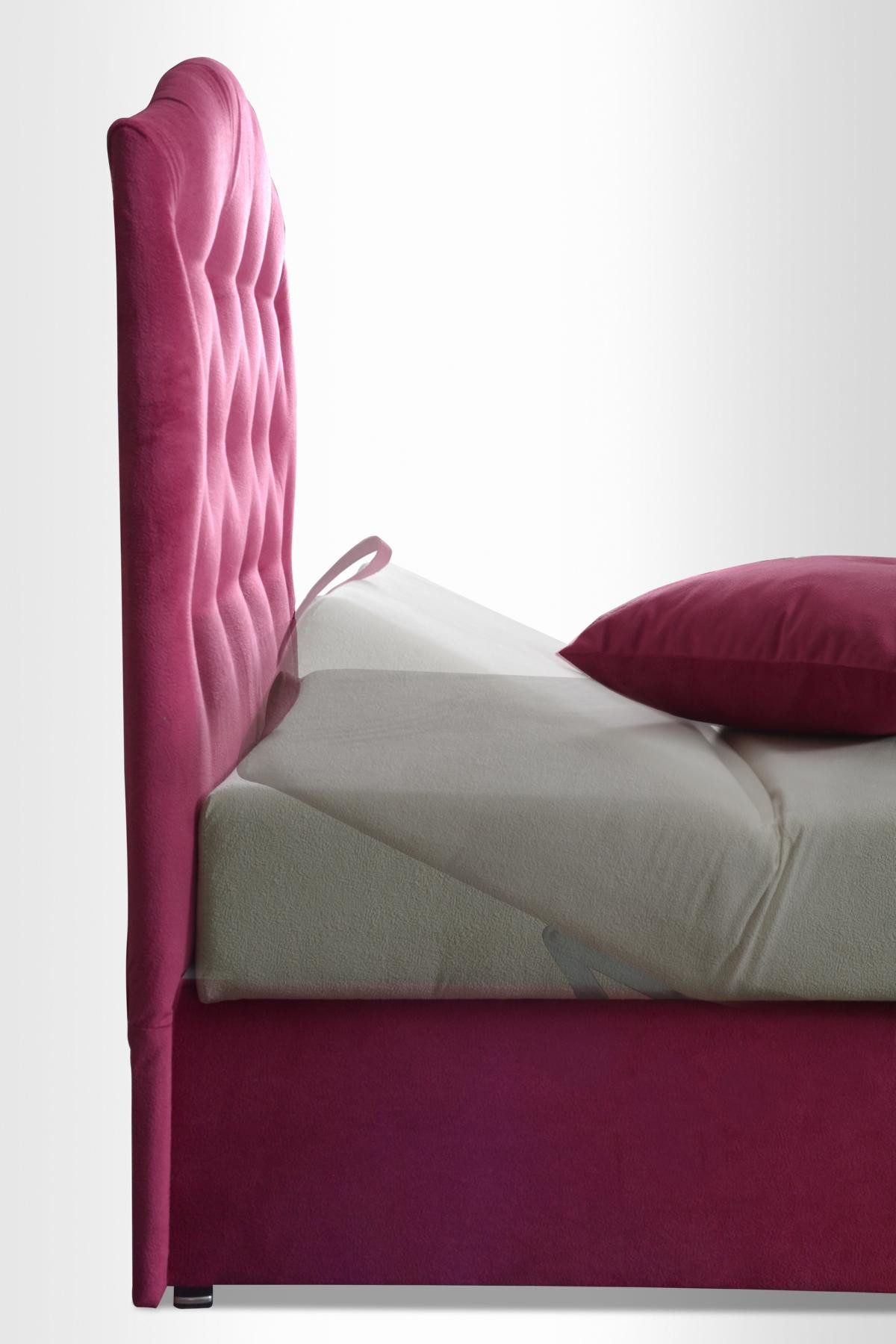 Xlmoebel Einzelbett Textilbett Chesterfield im Premium Stil mit hochwertigem Gestell (Einzelbett), Hergestellt in Europa