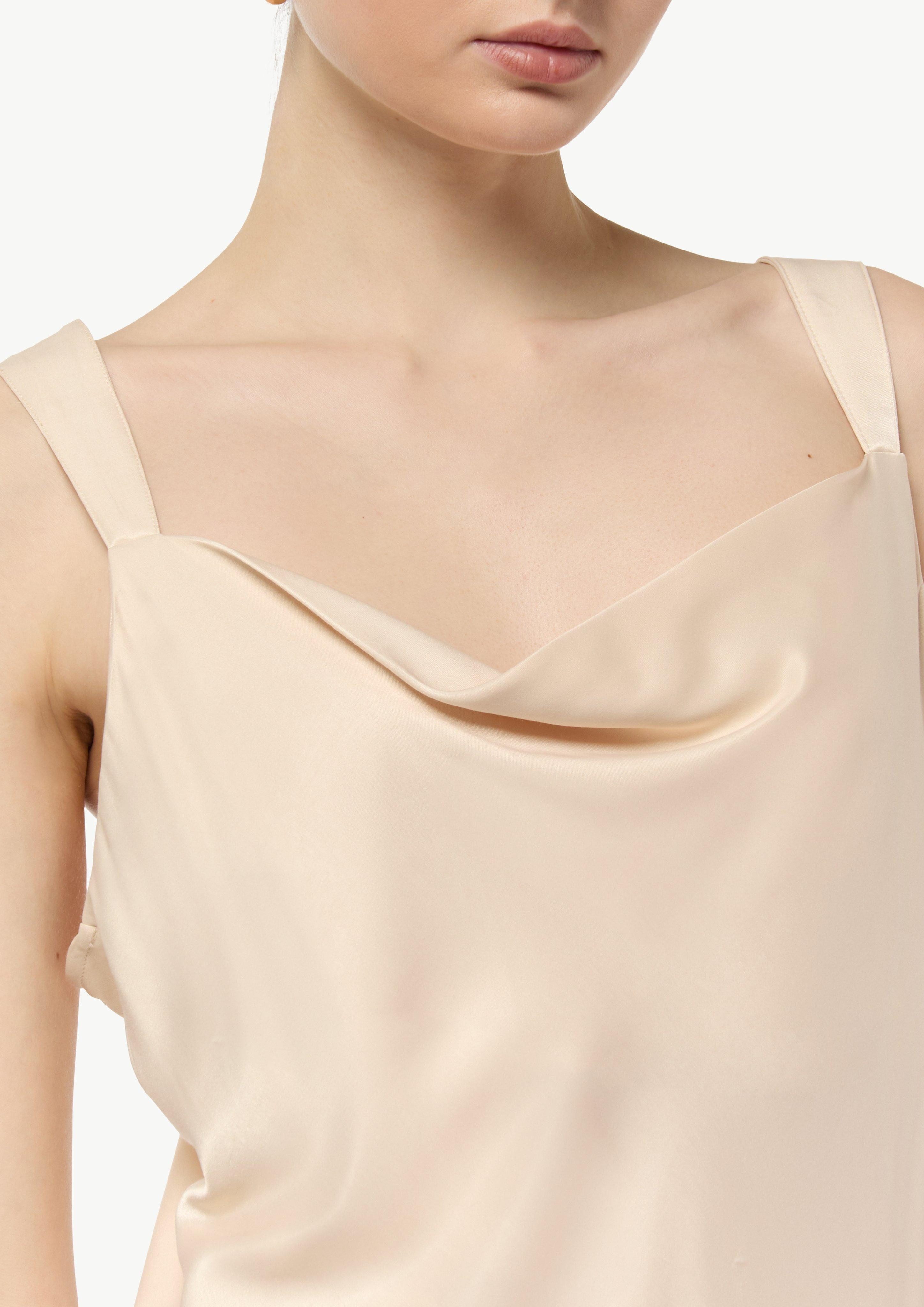 Comma Maxikleid Satinkleid mit Wasserfall-Ausschnitt günstig online kaufen