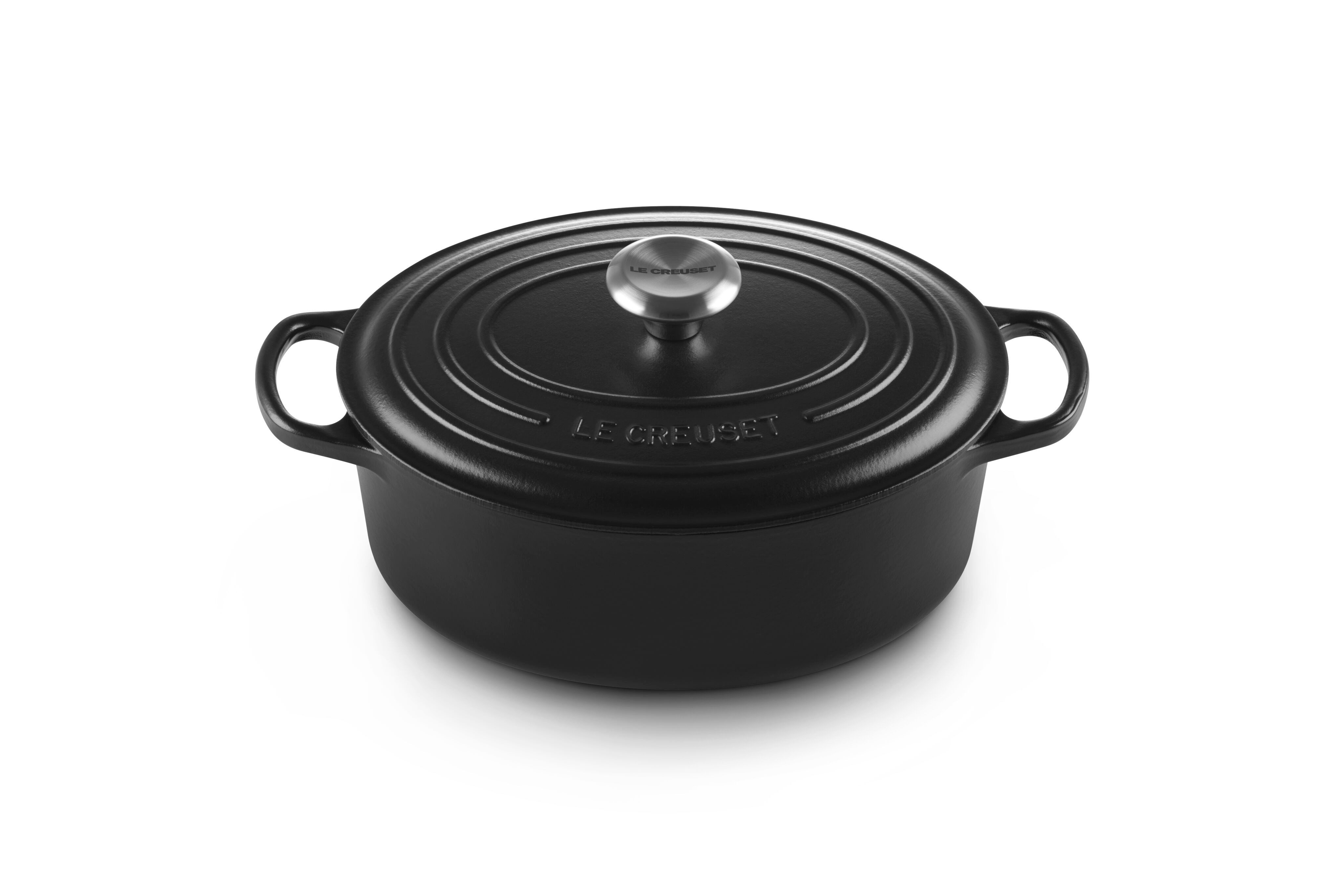 LE CREUSET Bräter Gusseisen-Bräter mit Deckel, Oval, Gusseisen, Oval, 4,43 kg, Schwarz Matt, 21178270000430