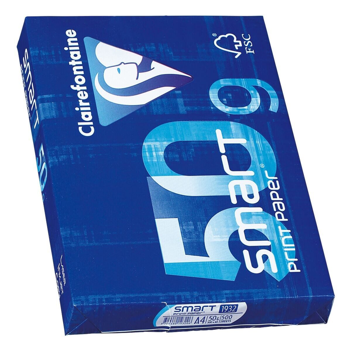 CLAIREFONTAINE Druckerpapier Smart Print Paper, Format DIN A4, 50 g/m², 168 CIE, 500 Blatt
