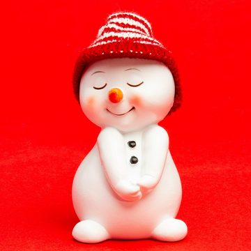 SIKORA Weihnachtsfigur DK32 Schneemann mit Strickmützen für Weihnachten und Winter 2er Set