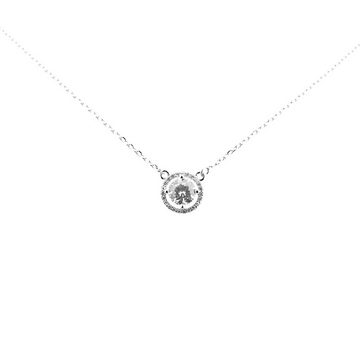 COFI 1453 Silberkette Elegante Halskette ca. 40-45 cm für Frauen aus Silber 925 mit Steine