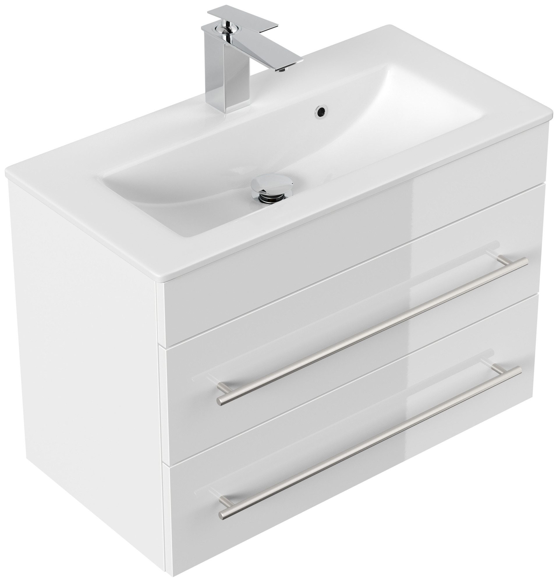 Magnolia Home Waschtisch Badmöbel Mars 700 SlimLine SoftClose weiss hochgla günstig online kaufen