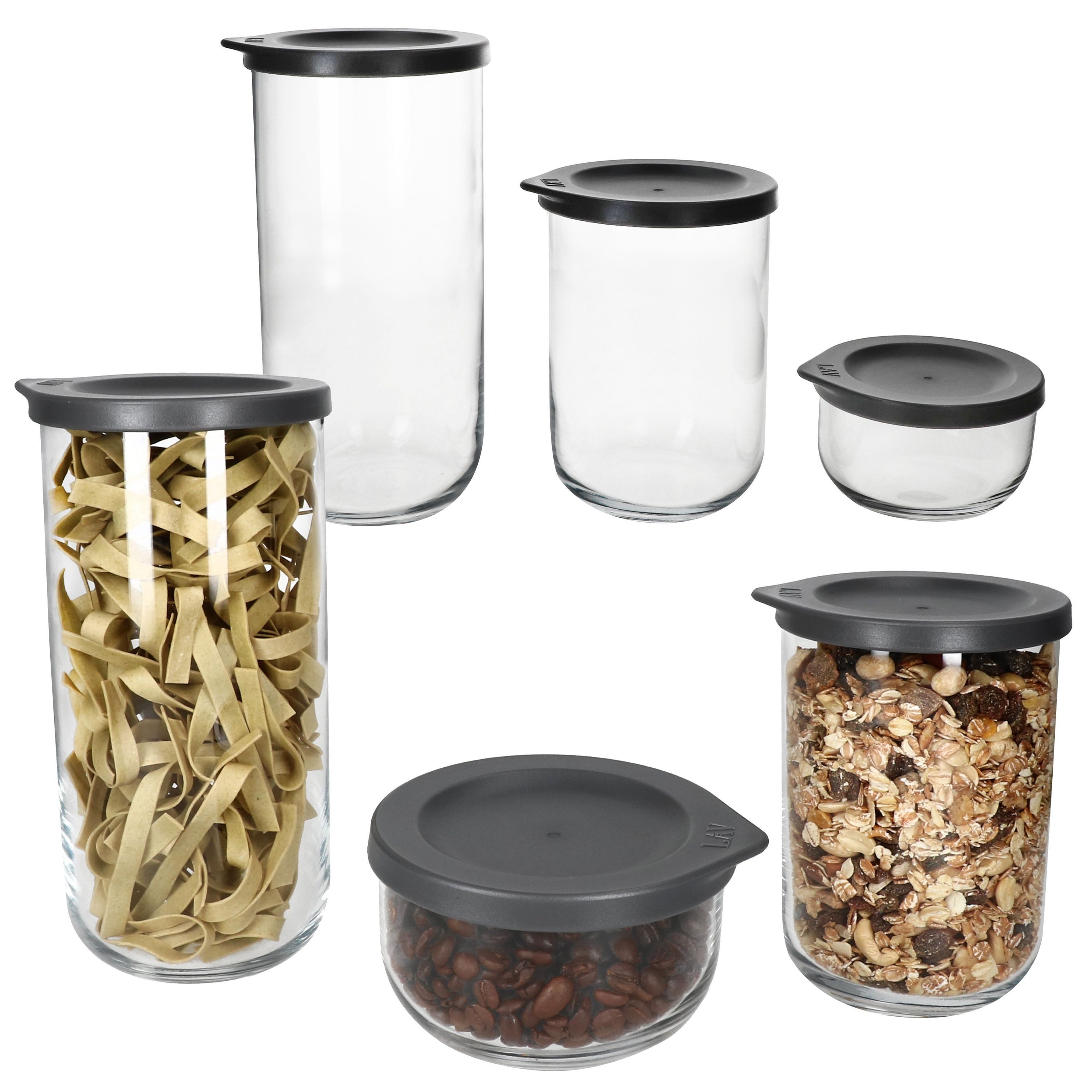 Ritzenhoff & Breker Vorratsglas Ritzenhoff 6tlg Set Boho Vorratsdose 1,4L 1L 380ml Glas-Behälter, Glas