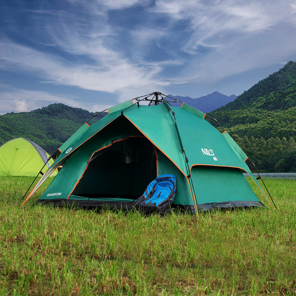 NILS CAMP Gruppenzelt NC7819 Campingzelt Personenzelt, Personen: 3 (Spar-Set, 1 tlg., Luftzirkulation), Außenzelt mit 3000 mm Wassersäule und robustem Boden
