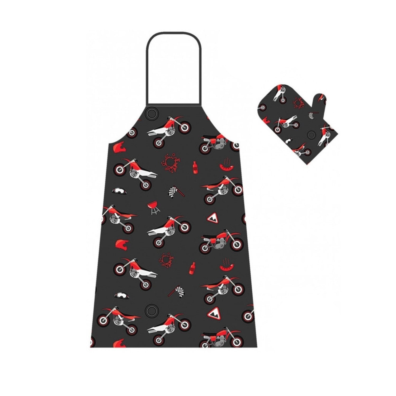 Booster Kochschürze Schürze und Ofenhandschuh Set