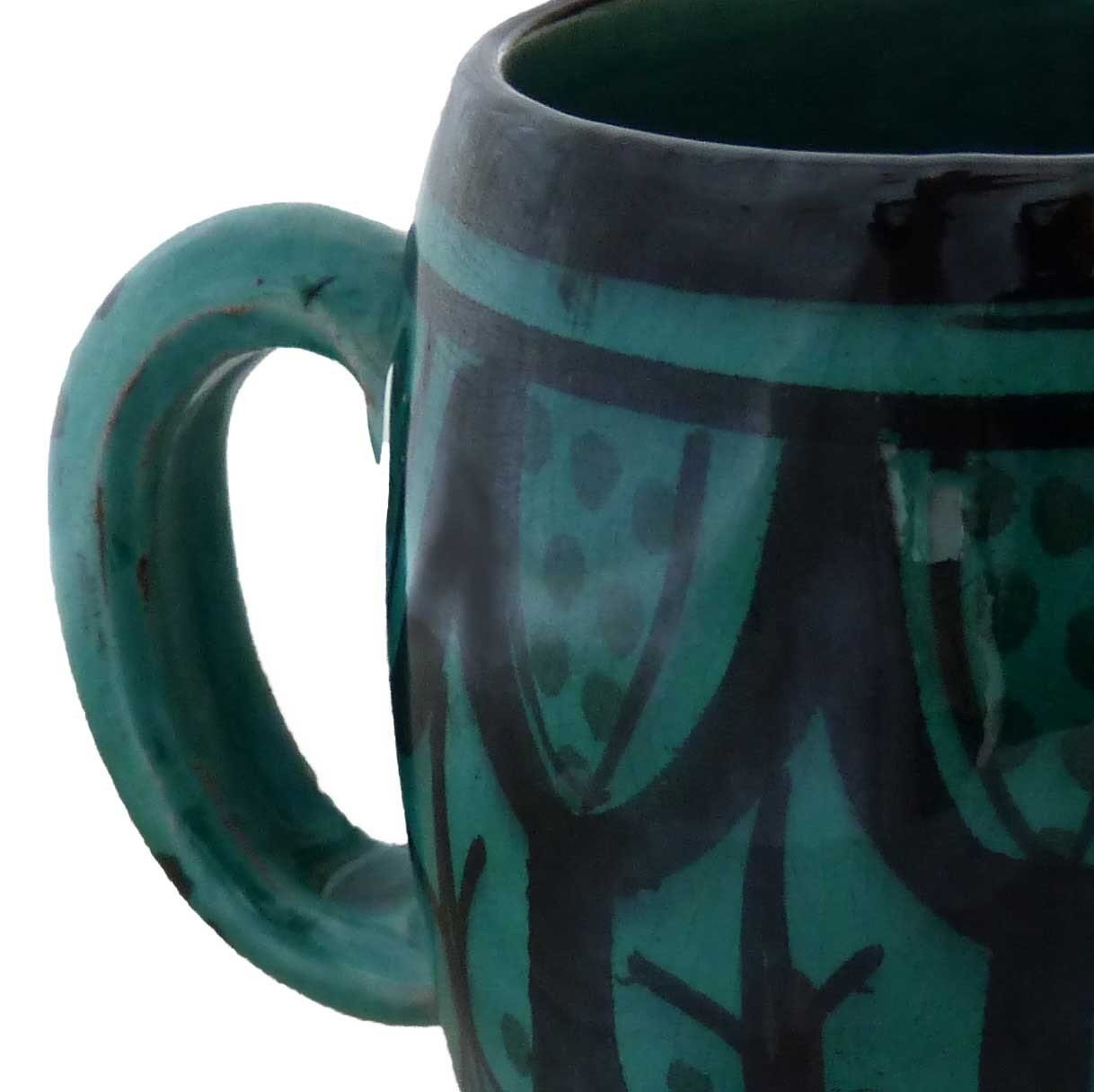 Tasse Tasse handbemalt, marokkanische Klein Keramik SIMANDRA Keramik Grün Bemalung