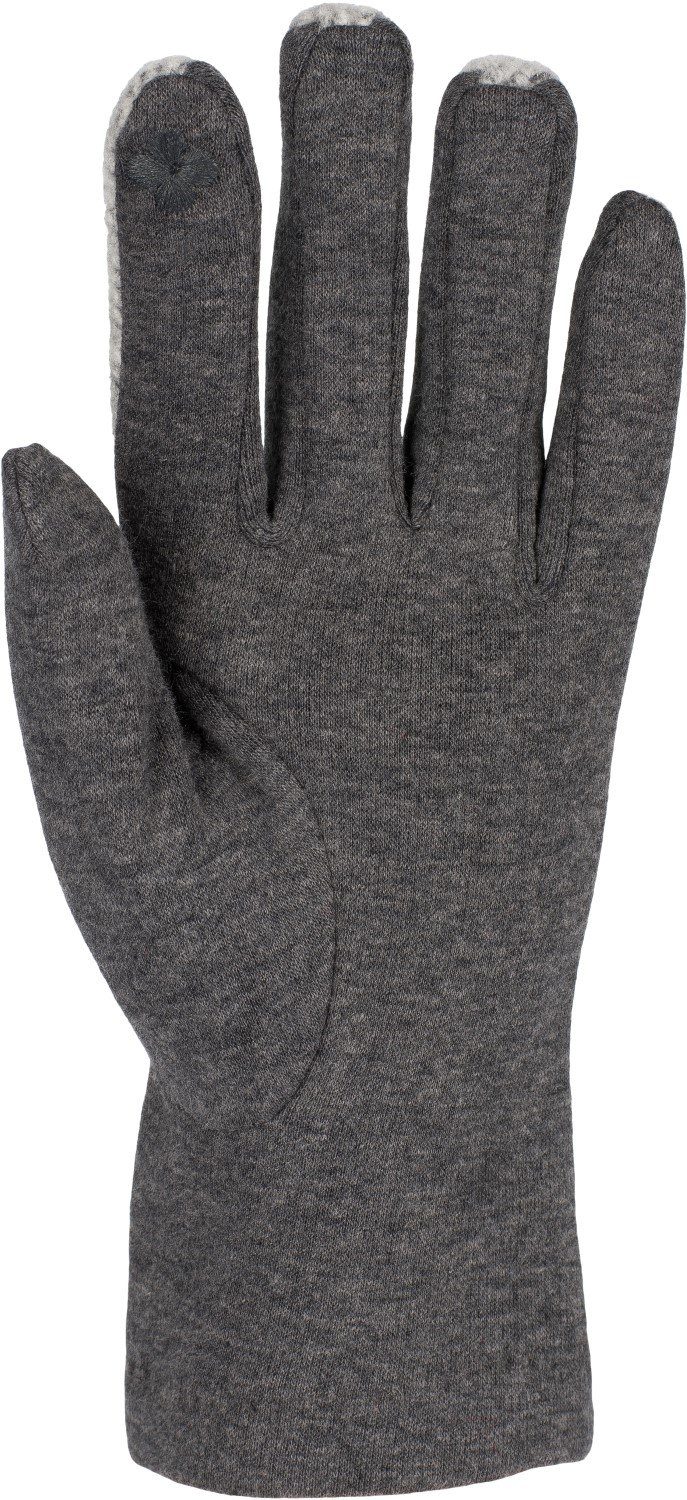 styleBREAKER Muster Fischgrät Handschuhe Dunkelgrau Touchscreen Fleecehandschuhe
