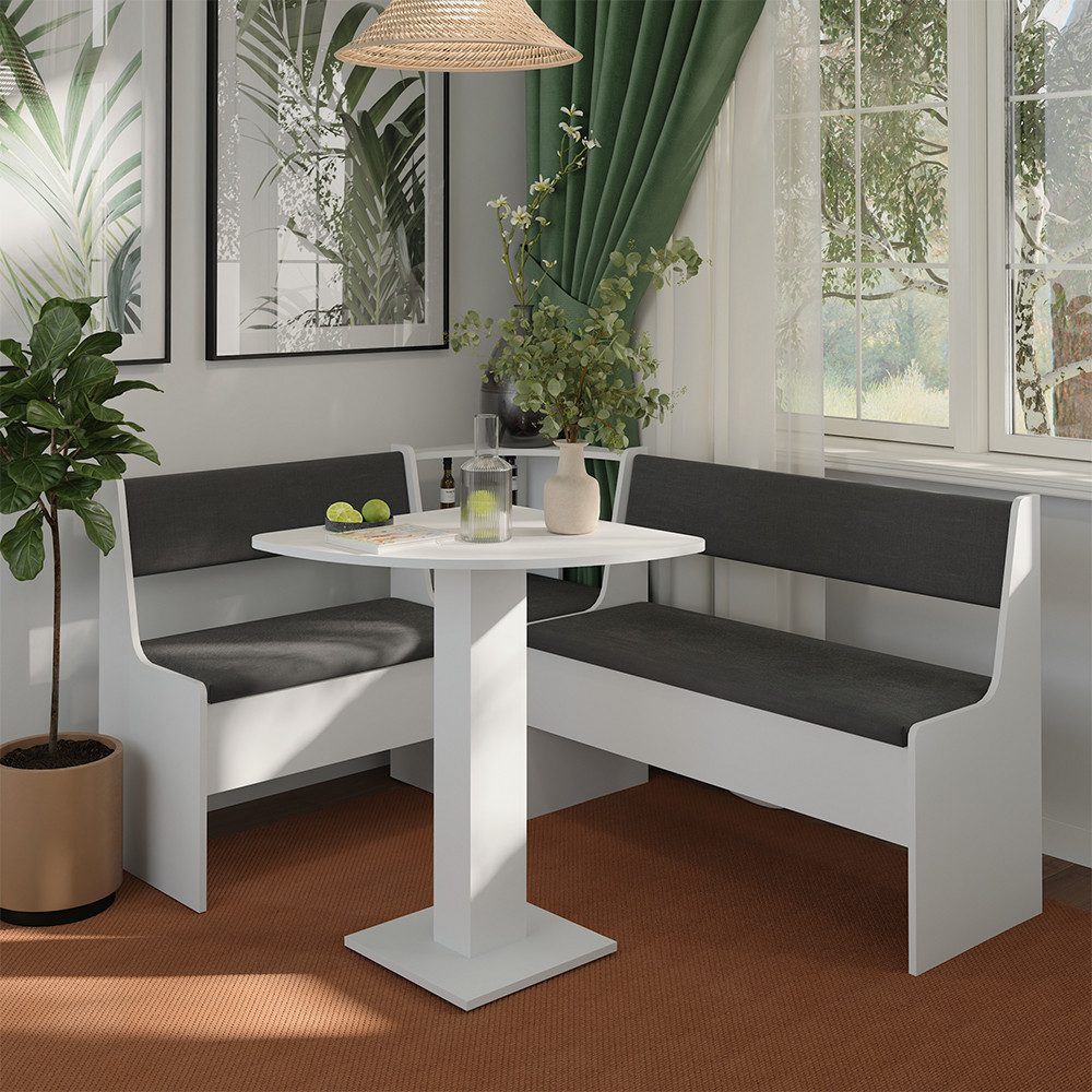Vicco Sitzgruppe Roman, Weiß, 60 x 60 cm, (4-tlg)