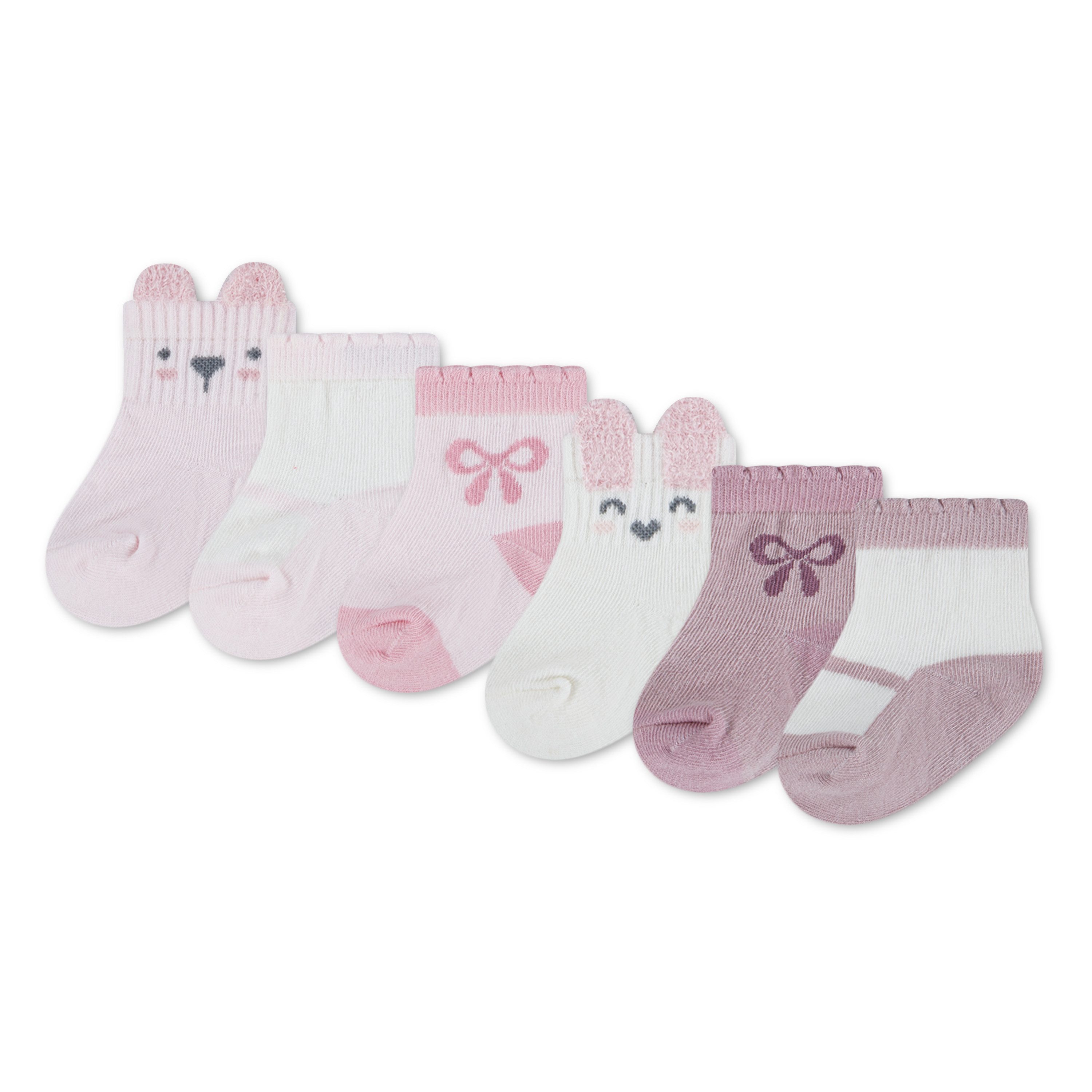 HUGGIES babywear Kurzsocken HGHG 6PK QUARTER SOCK (Packung, 6-Paar) 6er Pack Baby-Socken mit Tier-Motiven/für Girls