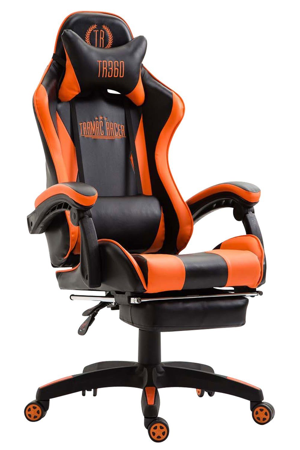 CLP Gaming Chair Ignite Kunstleder, höhenverstellbar und drehbar schwarz/orange