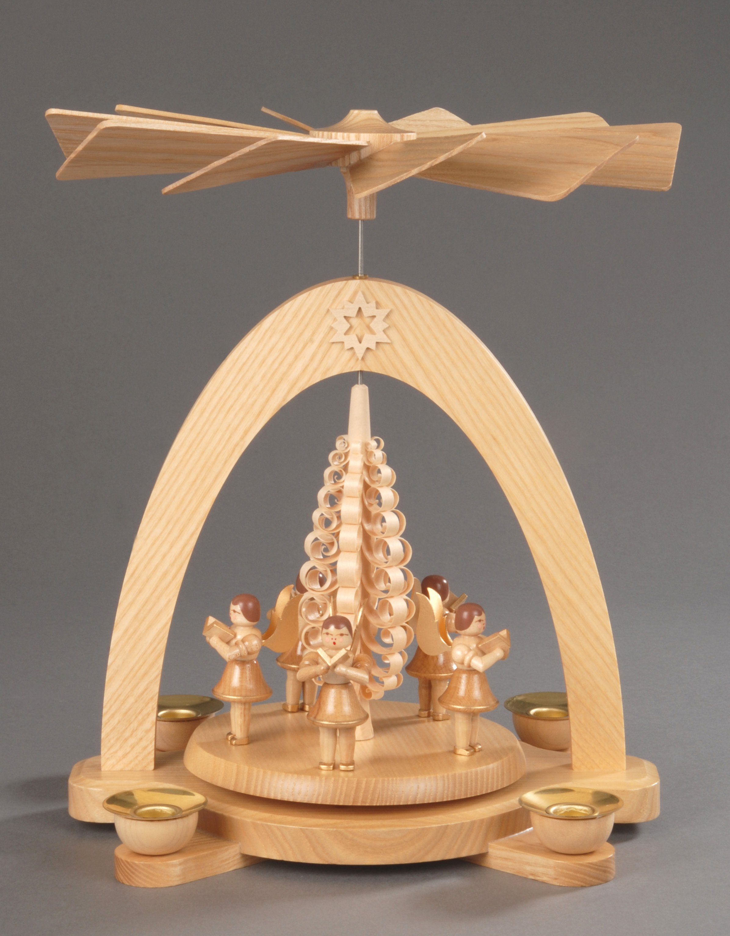 dem aus Weihnachtsdeko, 5 Weihnachtspyramide Erzgebirge Engel mit Preissler Handwerkskunst Spanbaum, Albin