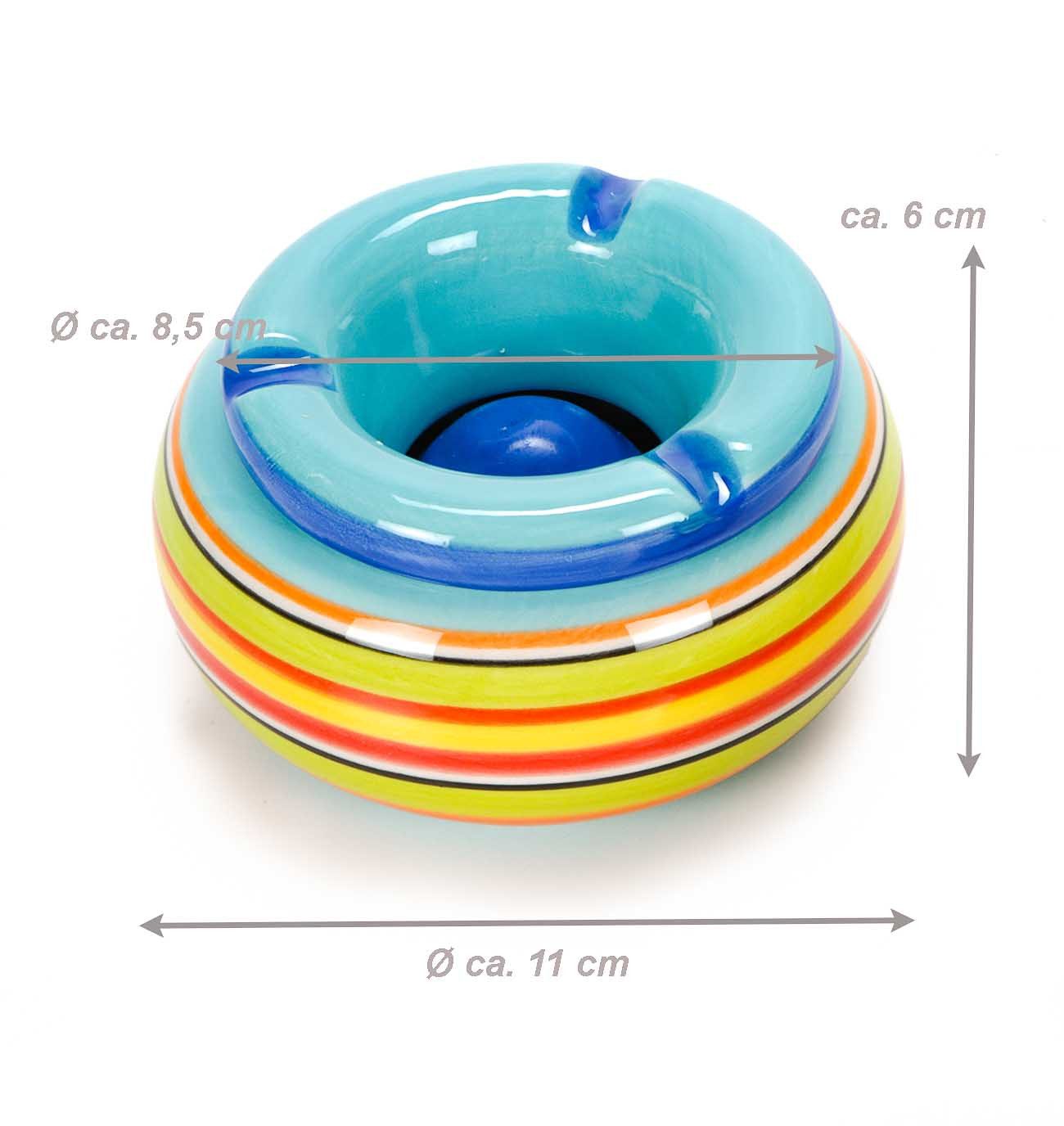 Bubble-Store Aschenbecher Aschenbecher, bunter Keramik Sturmaschenbecher, Ascher mit abnehmbarem Deckel