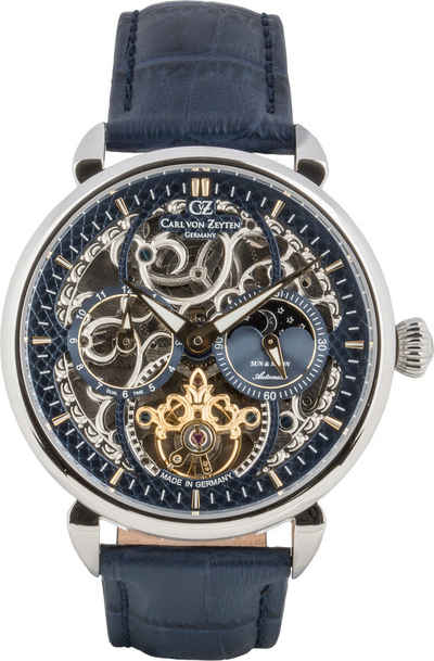 Carl von Zeyten Automatikuhr Neukirch, Armbanduhr, mechanische Uhr, Herrenuhr, Skelettuhr, Made in Germany