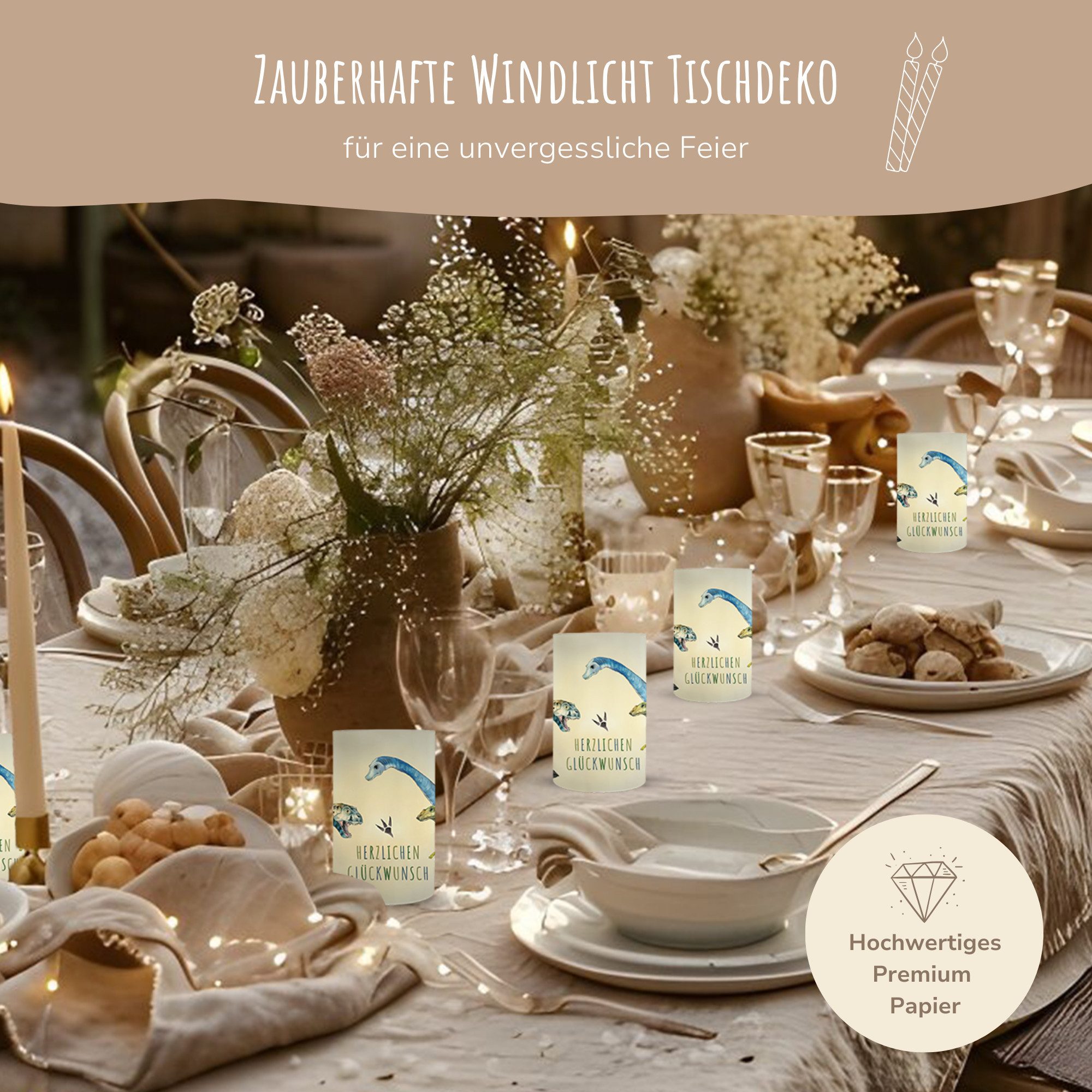 MeinBaby123® Papierdekoration 10 Kindergeburtstag Windlichthüllen, Teelicht Banderolen, Kindergeburtstag Deko, Party Deko Mädchen, Party Deko Jungs