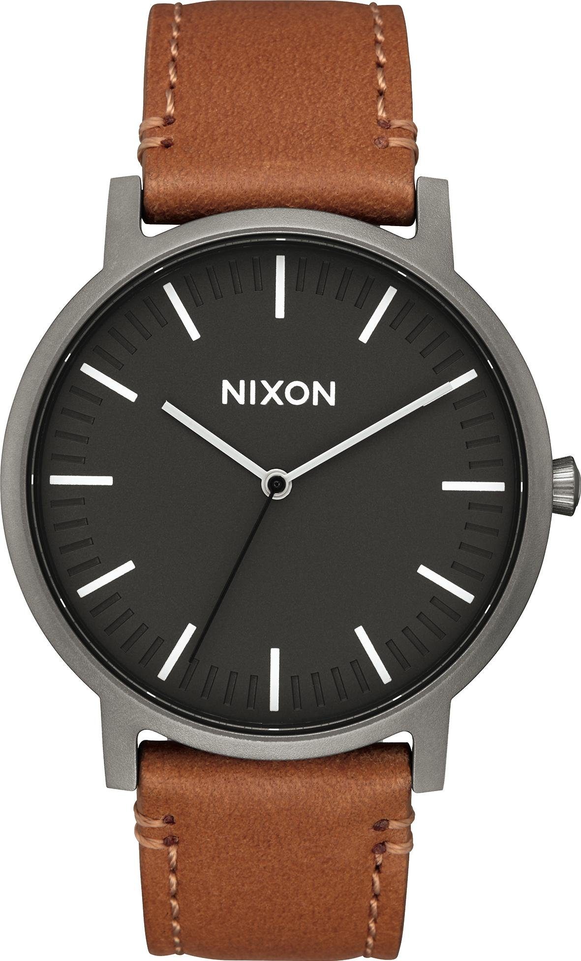 Nixon Mechanische Uhr Porter Leather Herrenarmbanduhr