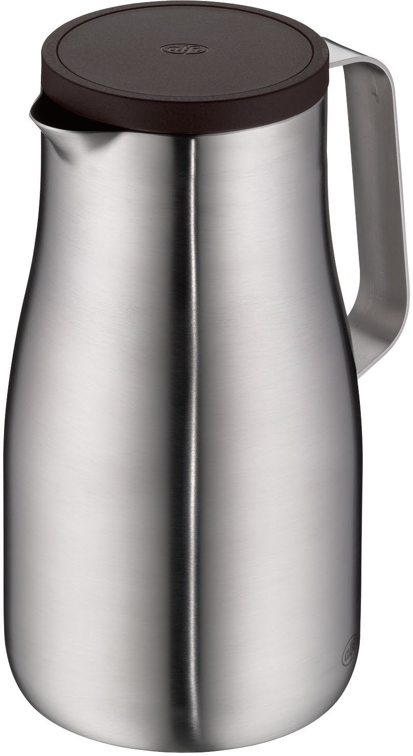 Alfi Isolierkanne STUDIO, aus doppelwandigem Edelstahl, spülmaschinenfest, 1 l, (1-St), 12h heiß & 24h kalt, ergonomischer Griff, große Öffnung