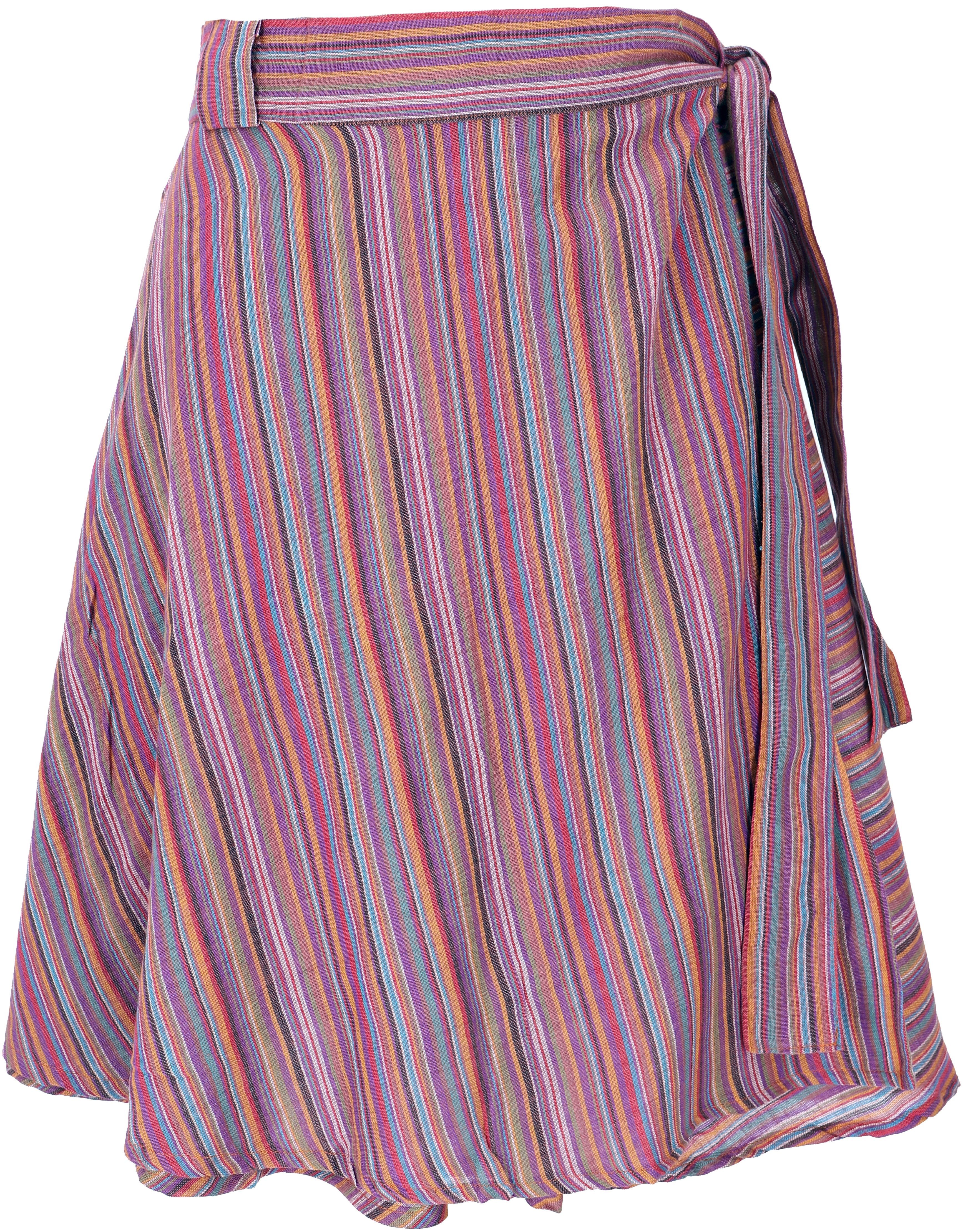Guru-Shop Minirock Leichter gestreifter Wickelrock, Boho.. günstig online kaufen