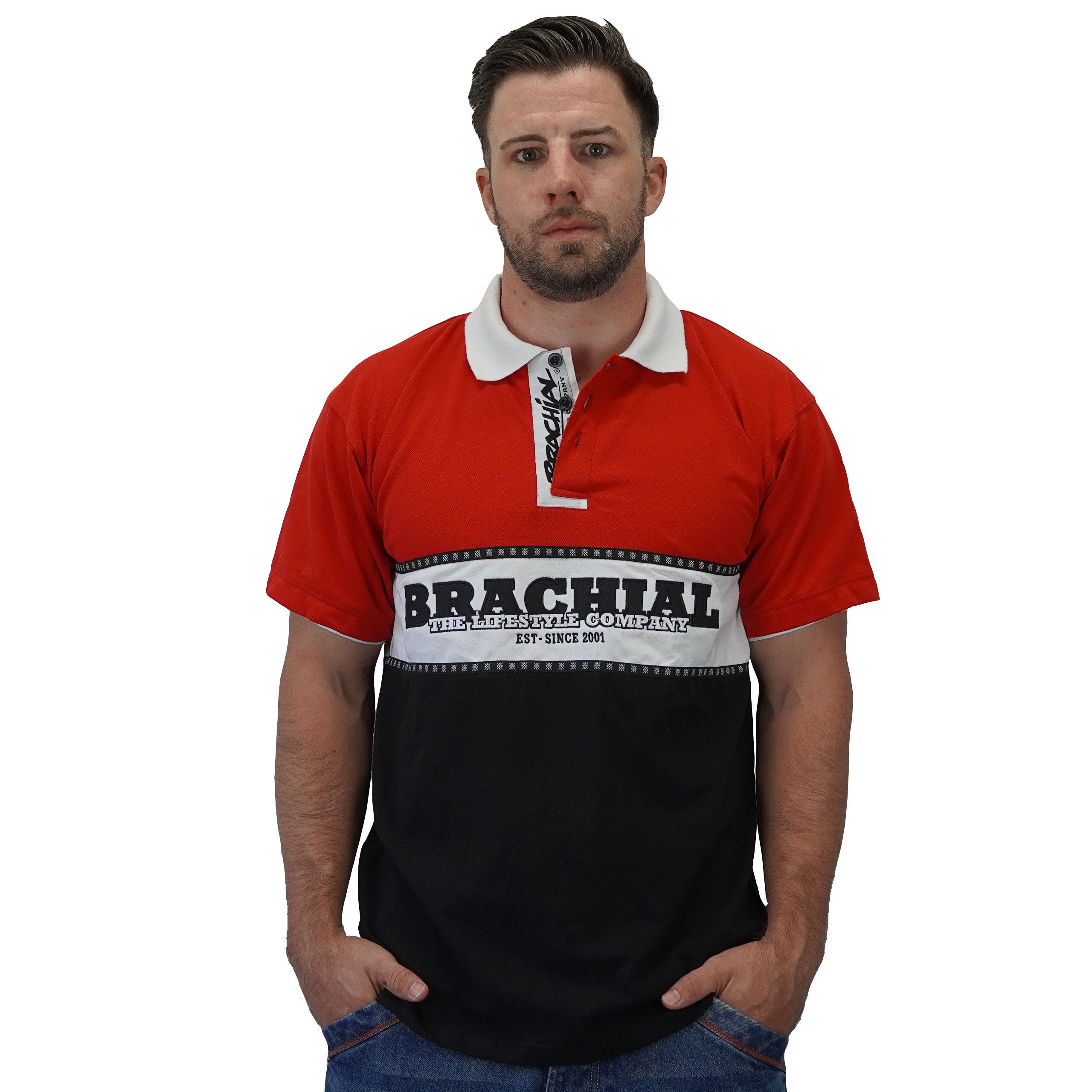 BRACHIAL THE LIFESTYLE COMPANY Poloshirt Brachial Polo-Shirt "Nautic" rot/schwarz