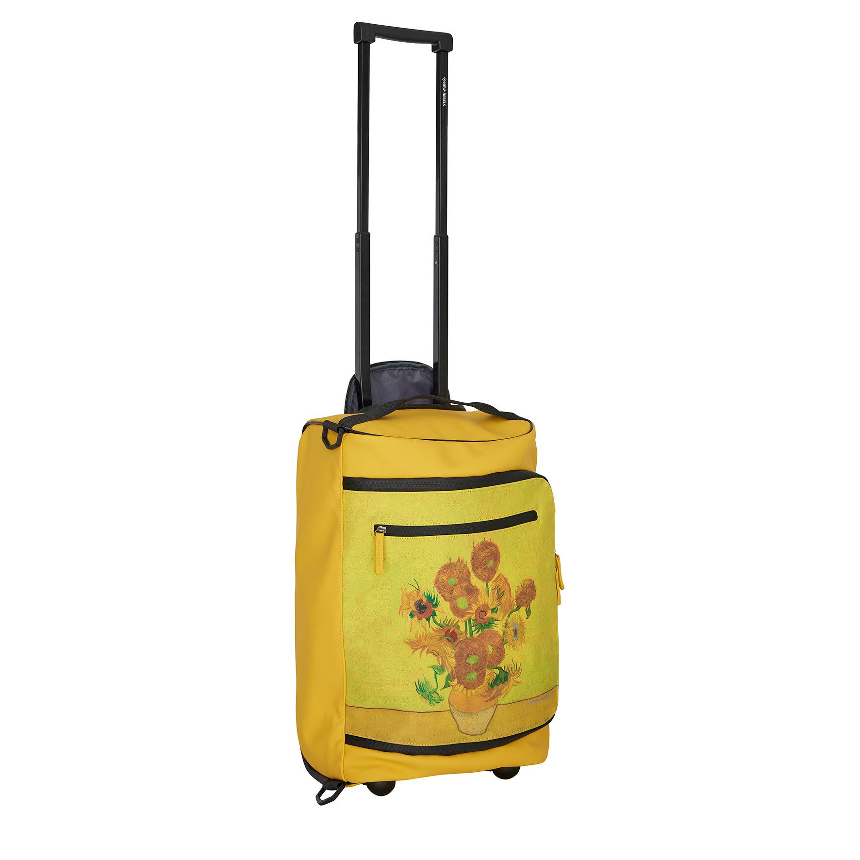 NEW REBELS Handgepäck-Trolley OnBoard Trolley Reisekoffer Wasserabweisend 2 Rollen Sonnenblumen, 2 Rollen