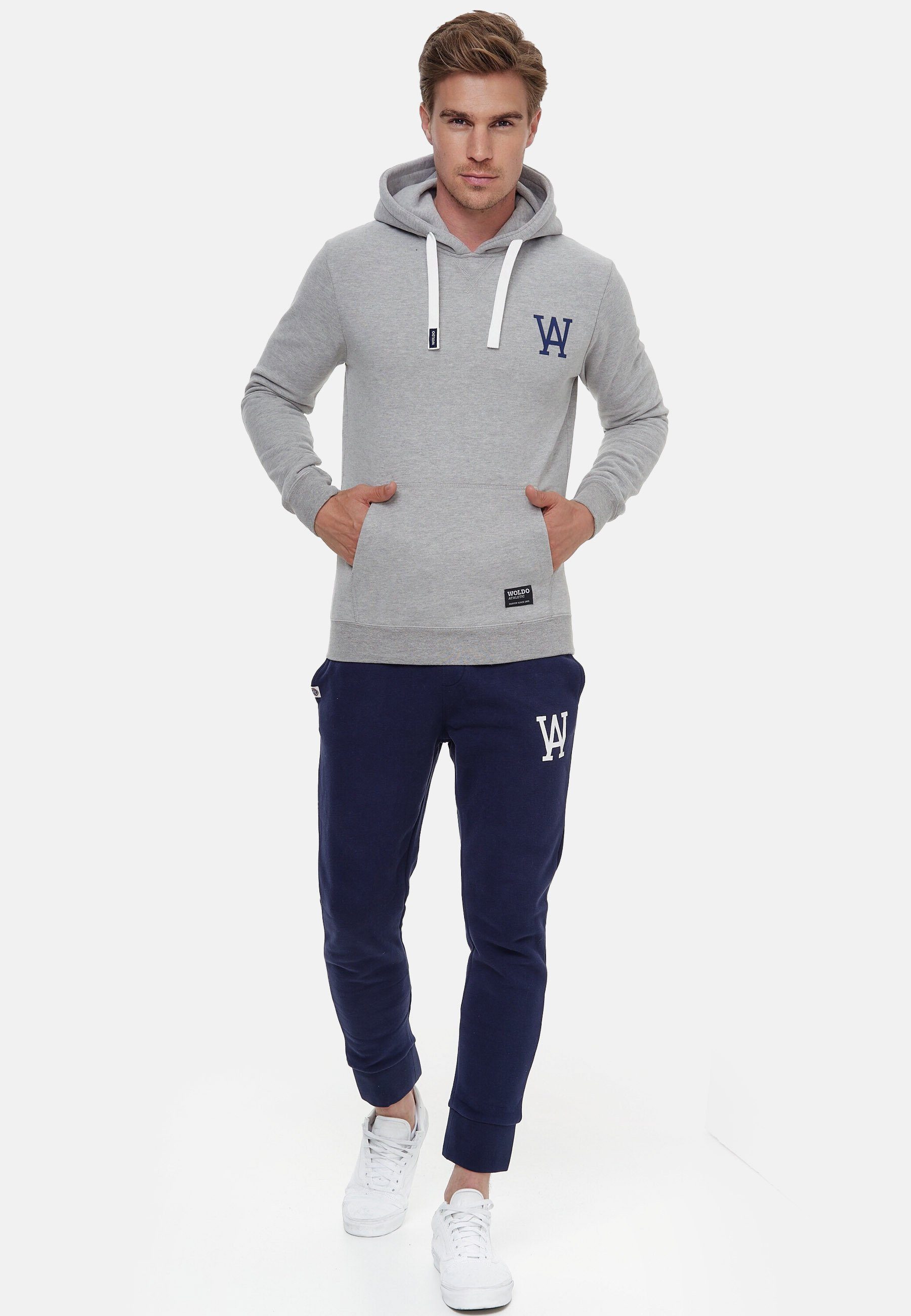 Woldo Athletic Hoodie Hoodie Big Logo grau-blau | Sweatshirts