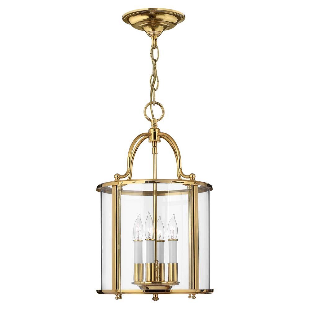 Elstead LIGHTING Pendelleuchte, Leuchtmittel nicht inklusive, Pendellampe Hängeleuchte Deckenlampe Messing Glas D 29,7 cm