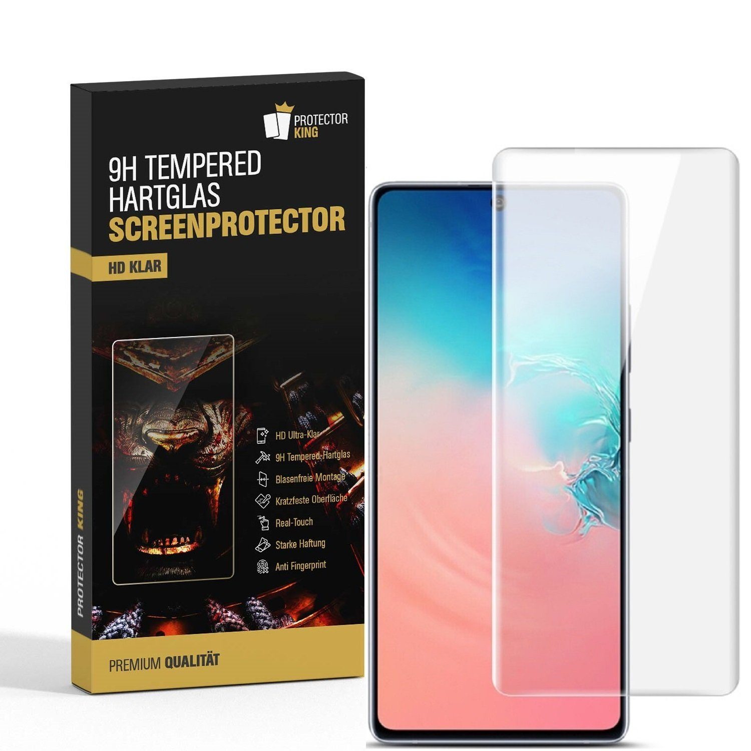 Protectorking Schutzfolie 1x 9H Hartglas für Samsung Galaxy Note 10 Lite Schutzfolie Schutzglas, (1-Stück), Displayschutzglas, Schutzglas Echtglas Tempered 9H Härte HD-KLAR
