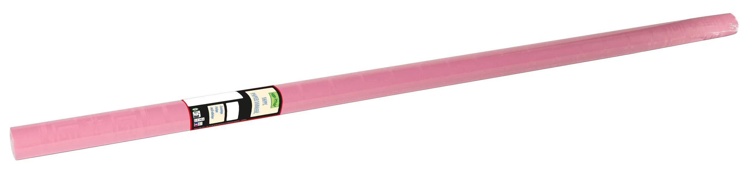 PROnappe Tischband 12x Papiertischdecke Rolle Damastprägung 6x1,18m - Puderrosa RD260686I
